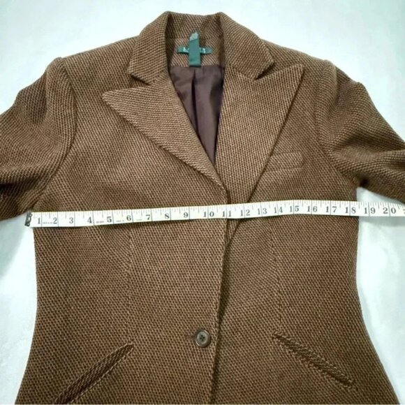 Lauren Ralph Lauren Wool Blend Herringbone Tweed Blazer Size 6 - Picture 11 of 13